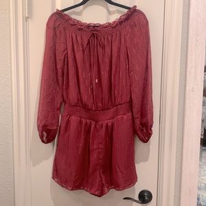 White House Black Market Off The Shoulder Romper with Pockets Sz Small BNWT